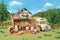 Sylvanian Families 5451 Blokhut aan het meer- te combineren met 5450 Boomhut( stapelen)
