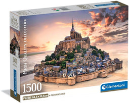 Clementoni - Puzzel - 1500 Stukjes - Mont Saint-Michel Rising - Puzzel Voor Volwassenen - High Quality Collection