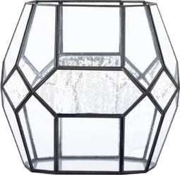 PTMD Windlicht Aslak - 27x18x24 cm - Ijzer - Zwart