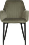 WELLSTON - Eetkamerstoel set van 2 - Olijfgroen - Fluweel