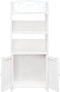 vidaXL - Vitrinekast - 46x24x140 - cm - massief - paulowniahout - wit
