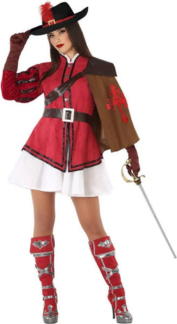 Costume for Adults 113787 Red (3 pcs) Female Musketeer