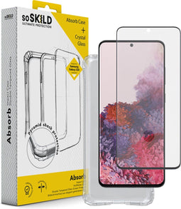 SoSkild Galaxy S20 - Absorb 2.0 Impact Case met Tempered Glass - Schokbestendig - Transparant (2 stuks)