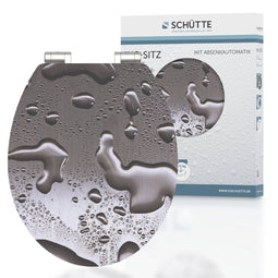 SCHÜTTE WC-Bril 80523 GREY STEEL - High Gloss - MDF-Hout - Soft Close - Verchroomde Scharnieren - Belastbaar tot 175 kg - Decor - 1-zijdige Print