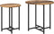 vidaXL - Bijzettafel - 2 - stuks - Oud - Hout, - Engineered - Hout - en - Metaal