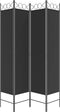 vidaXL - Kamerscherm - met - 4 - panelen - 160x200 - cm - stof - zwart