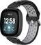 imoshion Siliconen sport bandje - Geschikt voor Fitbit Versa 4, Versa 3, Sense 2, Sense - Zwart - One Size