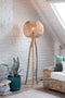 J-Line vloerlamp Rond - bananenbladeren/hout - naturel