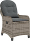 vidaXL - Ligbed - met - Kussen - Grijs - Poly - Rattan