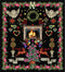 Thea Gouverneur - Borduurpakket met telpatroon - 2077.05 - Voorgesorteerde DMC Garens - Kerst Design - Zwart Aida - 50 cm x 54 cm - DIY Kit