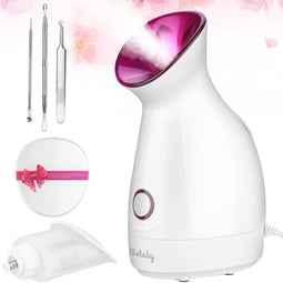 Wolady Facial Stoom Verstuiver - voor Sauna Spa Gezicht - Warm Nano Ionische Gezicht Steamer - Luchtbevochtiger Apparaat - Reiniging Porie Mee-eter - Ponit Zwarte Lichaamsverzorging