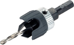 Wolfcraft 2544000 HSS Centreerboor met verzinkboor en dieptestop - Zeskant - 3,2-12mm