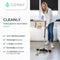 CLEANLY Vloertrekker - Telescopisch 114-142 cm - Dubbel EVA foam - Zwart/grijs
