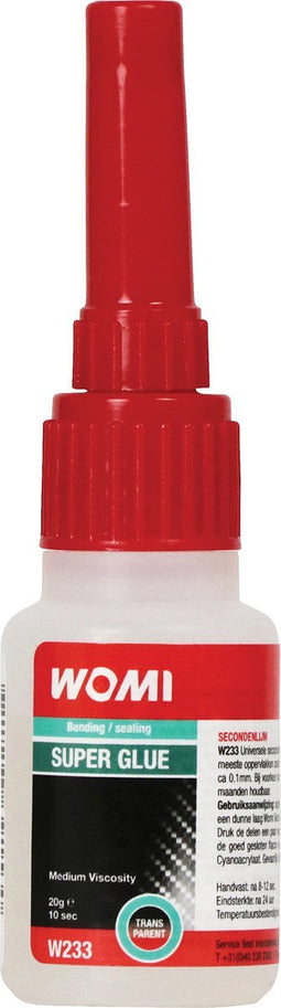 Womi W233 Secondenlijm Transparant 20g