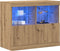 vidaXL - Sideboard - met - LED - Verlichting - Artisan - Eiken - 81x37x67 - cm