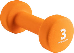 Wonder Core Dumbbell Neopreen Hexagon, Gewichten Halter - Oranje - 1x 3 KG - Workout Fitness Krachttraining accessoires
