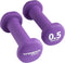 Wonder Core Dumbbell Neopreen Hexagon, Gewichten Halter Set - Paars - 2x 0.5 KG - Halters Workout Fitness Krachttraining accessoires