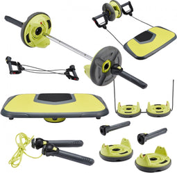 Wonder Core Genius - 10 in 1 Allround Trainingssysteem voor thuis - Full Body Fitnessapparaat - Suspension Trainers - Ab Roller Taille Twister Handknijper Weerstandsband Balance Bord Krachttraining