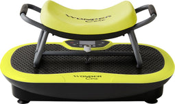 Wonder Core Rock n Fit – Fitness trilplaat – Vibratietrainer - fitnessapparaat – 3-in-1 trilplaat met zitje – Full body trainer - Trainingsstoel - Power Plate - weerstandstraining Hometrainer buikspieren 5 trainingsprogamma's, 20 trainingsniveau's