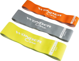 Wonder Core Weerstandsbanden Resistance Bands Set van 3 stuks - Sterktes: Light/Middle/Heavy - Fitness elastiek Sport Power Loop Band Workout Trainingsband voor full body workout thuis, fitness accessoires krachttraining