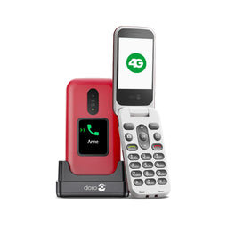 Doro 2880 - Klaptelefoon - 4G met extern display en assistentieknop - Rood/Wit