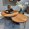 Wood & Iron Coffee Table Rough Mango Set of 2