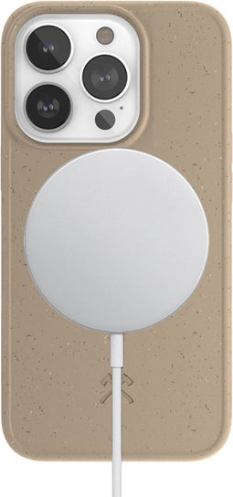 Woodcessories Case MagSafe - geschikt voor iPhone 14 Pro - gemaakt van bio-materialen - geschikt voor MagSafe en draadloos laden - Taupe