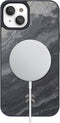 Woodcessories Magnetic Stone Case - geschikt voor iPhone 14 Plus - ingelegd met echt steen - geschikt voor MagSafe en draadloos laden - Camo grey