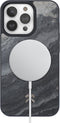 Woodcessories Magnetic Stone Case - geschikt voor iPhone 14 Plus - ingelegd met echt steen - geschikt voor MagSafe en draadloos laden - Camo grey