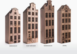 Wooden Amsterdam Amsterdamse Grachtenpanden (set van 4) – Extra Groot
