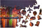 Wooden City Amsterdam bij Nacht XL - Houten Vormpuzzel - 52x38 cm - 600 stukjes