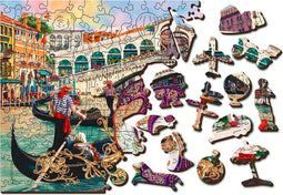 Wooden City Carnaval van Venetië XL - Houten Vormpuzzel - 52x38 cm - 600 stukjes