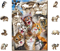 Wooden City Houten puzzel Kittens in Londen - 200 stukjes voor kinderen en volwassenen