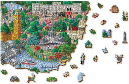 Wooden City London Bezienswaardigheden XL - Houten Vormpuzzel - 52x37,5 cm - 750 stukjes