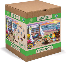 Wooden City Zomertijd XL - Houten Vormpuzzel - 52x37,5 cm - 1010 stukjes