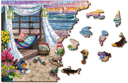 Wooden City Zomertijd XL - Houten Vormpuzzel - 52x37,5 cm - 750 stukjes