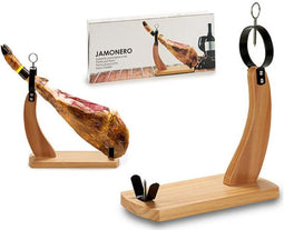 Wooden Ham Stand Black Brown