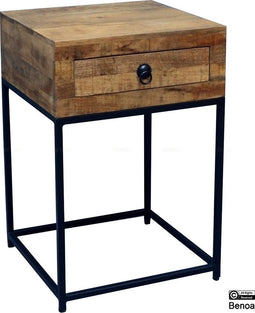 Wooden Iron Sidetable 40