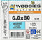 Woodies 61760511 Ultimate Tellerkopschroef - Gehard staal - Verzinkt - Deeldraad - TX30 - 6.0 x 80mm (100st)