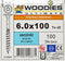 Woodies tellerkopschroeven 6.0 x 100 mm - staal - verzinkt - TX30 (Per 100 stuks)