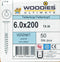 Woodies tellerkopschroeven 6.0 x 200 mm - staal - verzinkt - TX30 (Per 50 stuks)