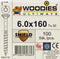 Woodies® Ultimate 6.0x160 deeldraad platverzonken kop T-30 shield