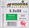 WOODIES® Ultimate Platverzonkenkopschroef Torx RVS 5x80 Deeldraad VE=200 - 61850511