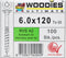 WOODIES® Ultimate Platverzonkenkopschroef Torx RVS 6x120 Deeldraad VE=100 - 61860641