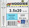 WOODIES® Ultimate Platverzonkenkopschroef Torx Verzinkt 3,5x20 Deeldraad VE=200 - 61535232