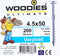 WOODIES® Ultimate Platverzonkenkopschroef Torx Verzinkt 4,5x50 Deeldraad VE=200 - 61545401