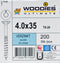 WOODIES® Ultimate Platverzonkenkopschroef Torx Verzinkt 4x35 Deeldraad VE=200 - 61540342