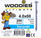 WOODIES® Ultimate Platverzonkenkopschroef Torx Verzinkt 4x60 Deeldraad VE=200 - 61540441