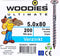 WOODIES® Ultimate Platverzonkenkopschroef Torx Verzinkt 5x80 Deeldraad VE=200 - 61550511