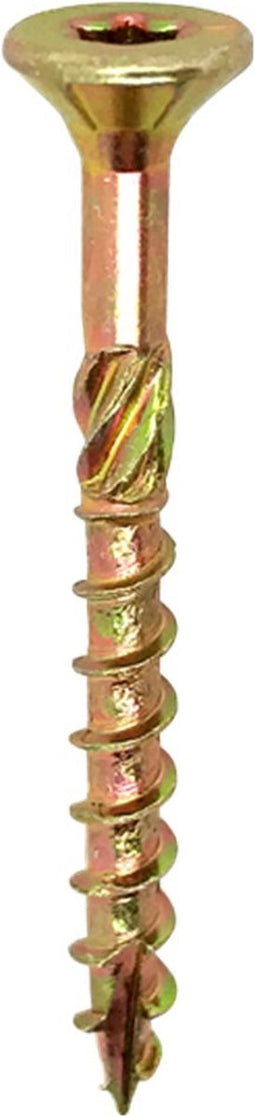 Woodies Ultimate spaanplaatschroef 3,5x20mm - platkop - geel verzinkt - deeldraad - T15 - 61435232 (Per 1000 stuks)
